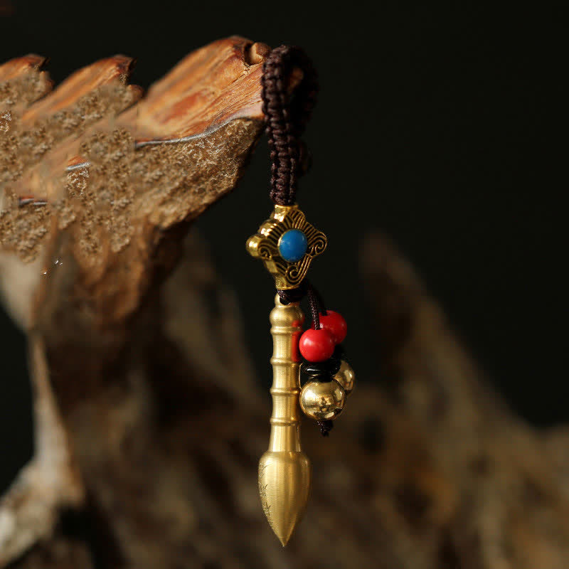 Feng Shui Yin Yang Bagua Wenchang Pen Pagoda Prayer Wheel Keychain - Wenchang Pen - image 1