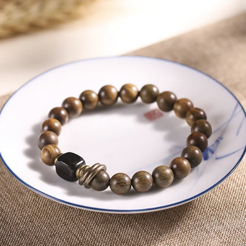 Buddha Stones Tibetan Green Sandalwood Crystal Soothing Peace Bracelet - image 7