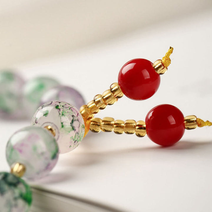 Buddha Stones Liuli Glass Bead Blessing Harmony Bracelet - image 9