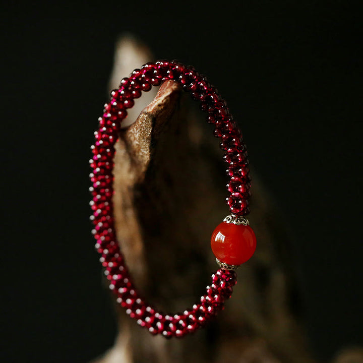Buddha Stones Natural Garnet Pink Crystal Red Agate Amazonite Bead Protection Bracelet - image 7