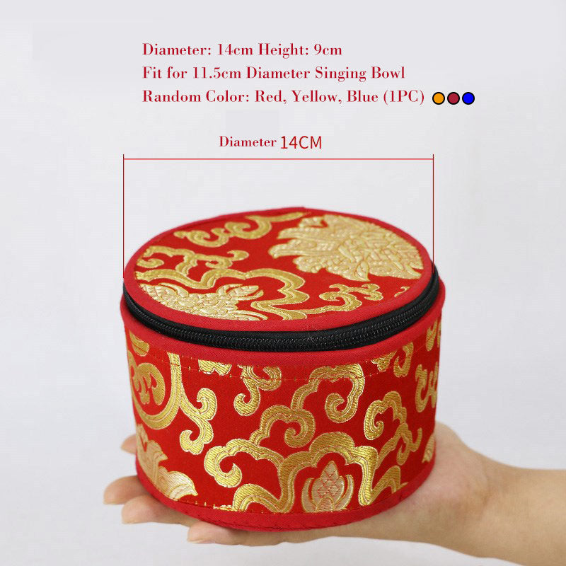 Buddha Stones Tibetan Singing Bowl Storage Bag with Zipper Closure Decoration - 14cm(Random Color) - image 9