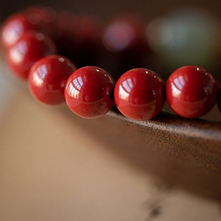 Buddha Stones Cinnabar Green Aventurine Fortune Luck Bracelet - image 9
