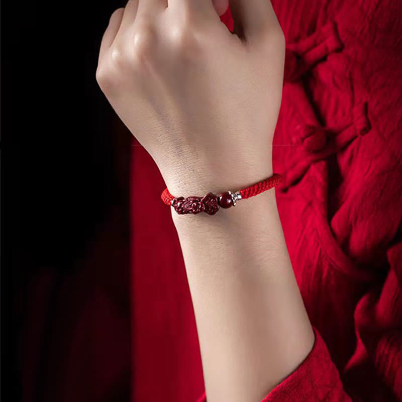 Buddha Stones Handcrafted PiXiu Cinnabar Wealth Luck Braided Bracelet - image 15