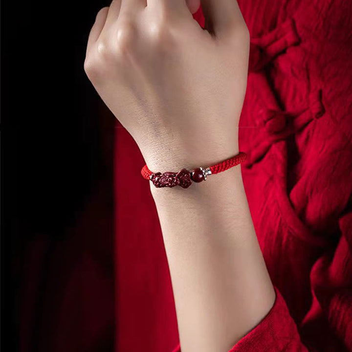 Buddha Stones Handcrafted PiXiu Cinnabar Wealth Luck Braided Bracelet - image 15