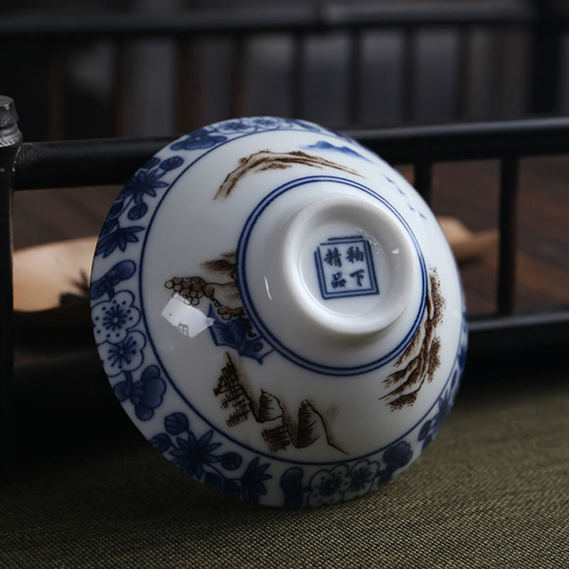 Buddha Stones Flowers Fu Character Mountains Lotus Cherry Blossoms Ceramic Teacup Kung Fu Tea Cup - image 14