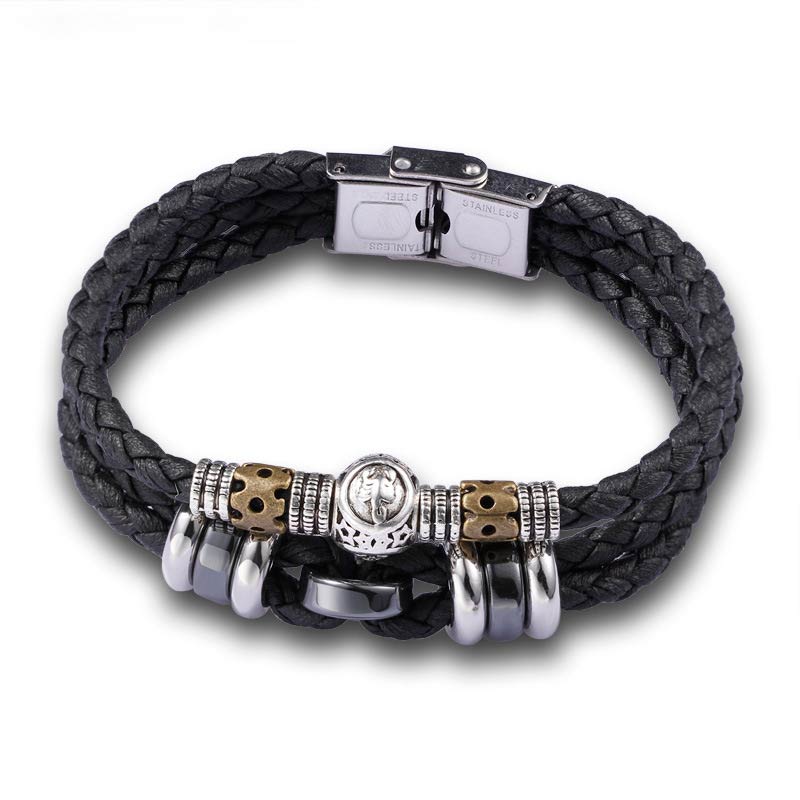 Buddha Stones 12 Constellations of the Zodiac Hematite Protection Bracelet - image 14