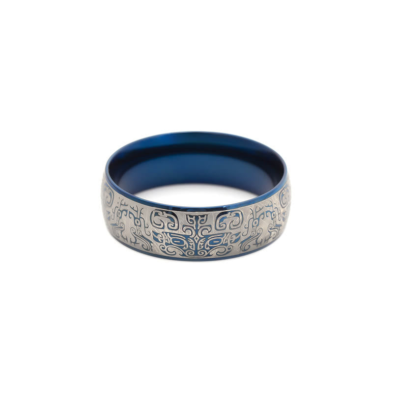 Buddha Stones Lucky Mythological Creature Taotie Wealth Titanium Steel Ring - image 4