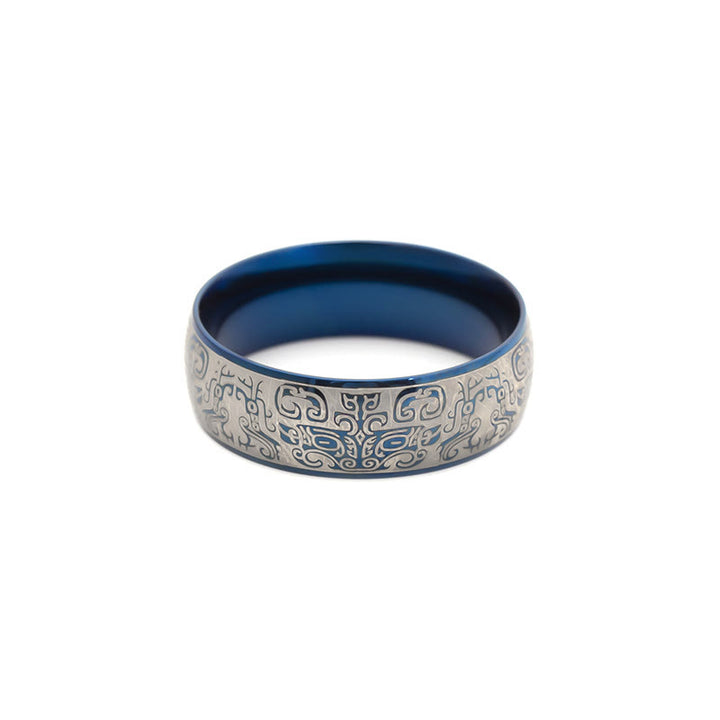 Buddha Stones Lucky Mythological Creature Taotie Wealth Titanium Steel Ring - image 4