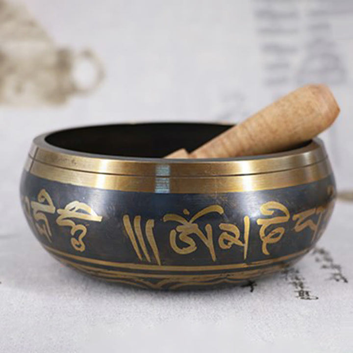 Buddha Stones Tibetan Meditation Bowl for Healing and Mindfulness Om Mani Padme Hum Singing Bowl - image 12