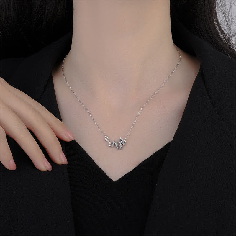 Buddha Stones 925 Sterling Silver Year Of The Dragon Auspicious Dragon Protection Chain Necklace Pendant - image 5