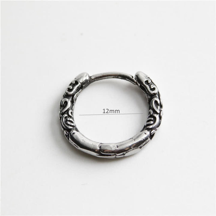 Buddha Stones Viking Celtic Hoop Titanium Steel Balance Earrings - image 4