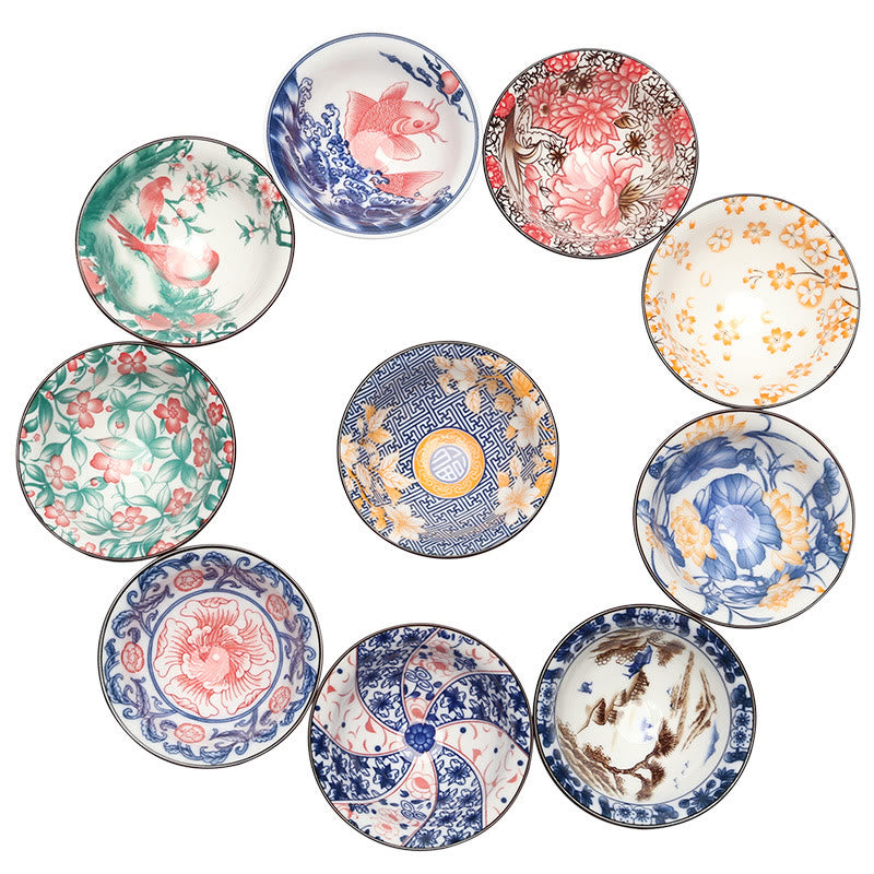 Buddha Stones Flowers Fu Character Mountains Lotus Cherry Blossoms Ceramic Teacup Kung Fu Tea Cup - image 51