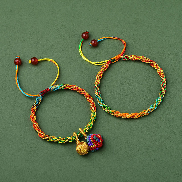 Buddha Stones Colorful Rope Luck Handcrafted Zongzi Charm Bracelet - image 5