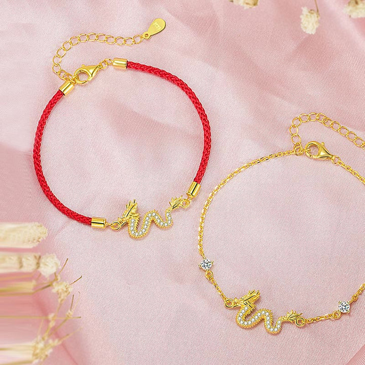 Buddha Stones 925 Sterling Silver Year Of The Dragon Auspicious Golden Dragon Luck Red Rope Chain Bracelet - image 15