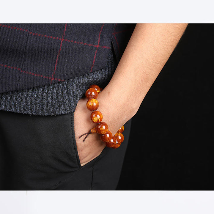 Buddha Stones Golden Sea Willow Success Positive Bracelet Mala - image 6