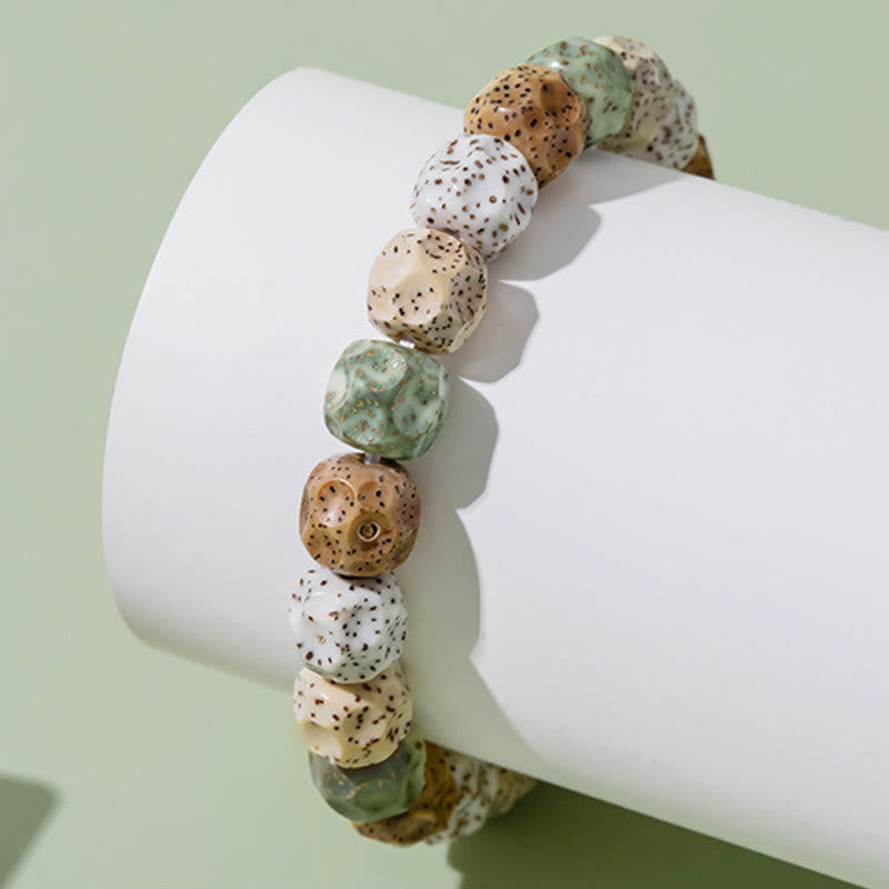 Buddha Stones Natural Colorful Bodhi Seed Auspiciousness Wealth Bracelet - image 4