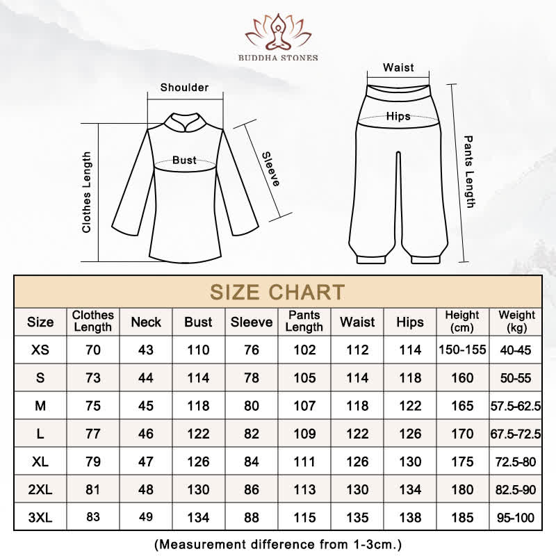 Buddha Stones Dragon Embroidered Qi Gong Zen Spiritual Practice Meditation Prayer Uniform Unisex Clothing Set - image 12