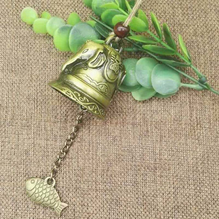 Buddha Stones Feng Shui Buddha Koi Fish Dragon Elephant Wind Chime Bell Luck Wall Hanging Decoration - image 9