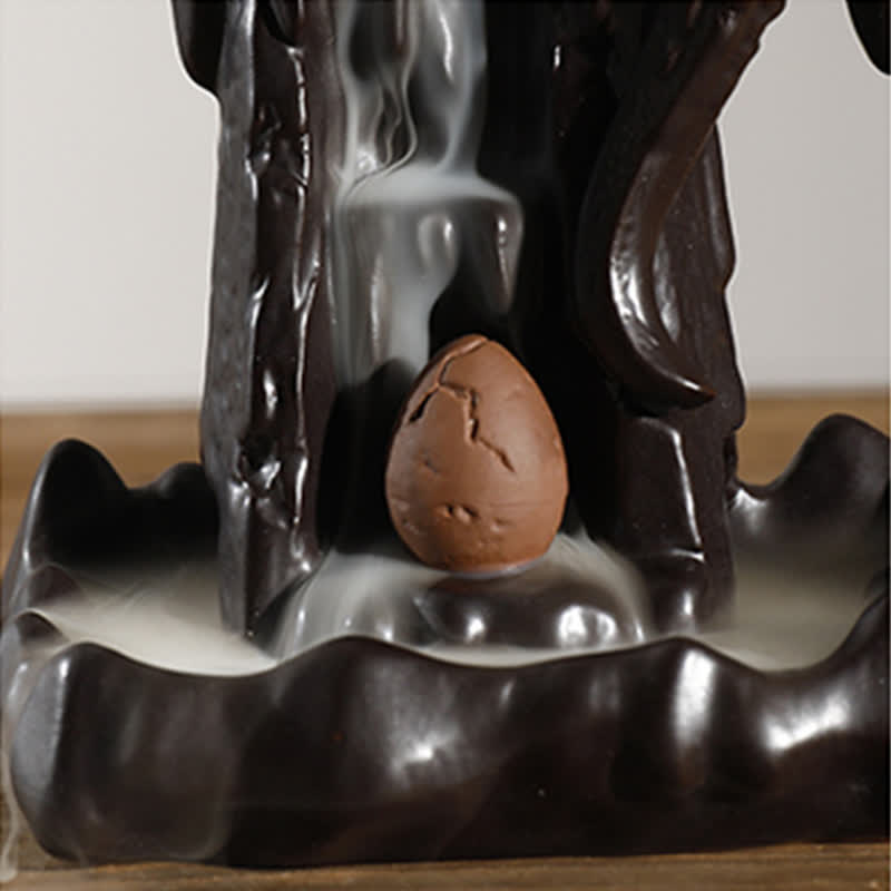 Nordic Dragon Ceramic Backflow Smoke Fountain Meditation Healing Incense Burner Led Ball Decoration - image 20