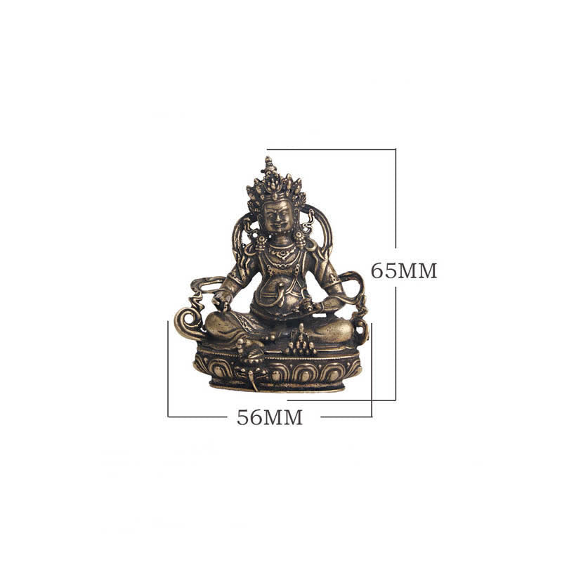 Buddha Stones Yellow Jambhala Bodhisattva Figurine Serenity Copper Statue Decoration - image 9