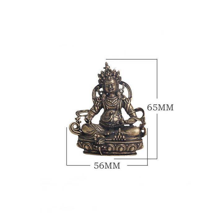 Buddha Stones Yellow Jambhala Bodhisattva Figurine Serenity Copper Statue Decoration - image 9