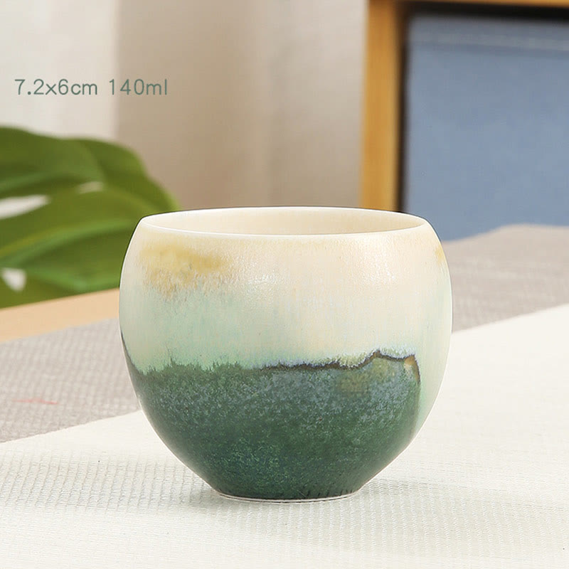 Buddha Stones Creative Green Ceramic Teacup Kung Fu Tea Cups - image 1