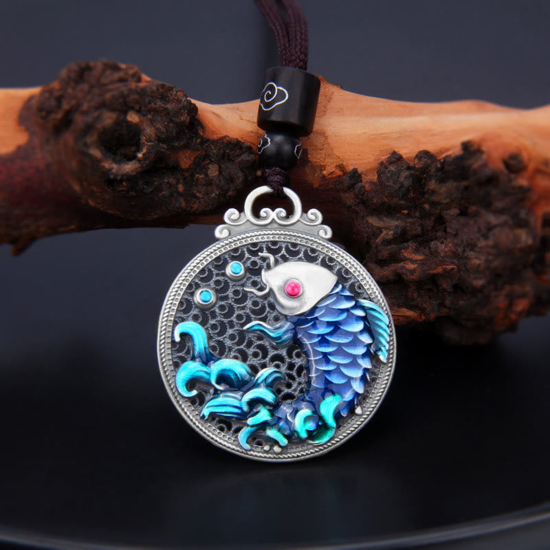 Buddha Stones 999 Sterling Silver Luck Koi Fish Success Prosperity Necklace Pendant - Koi Fish(Luck♥Prosperity) - image 0
