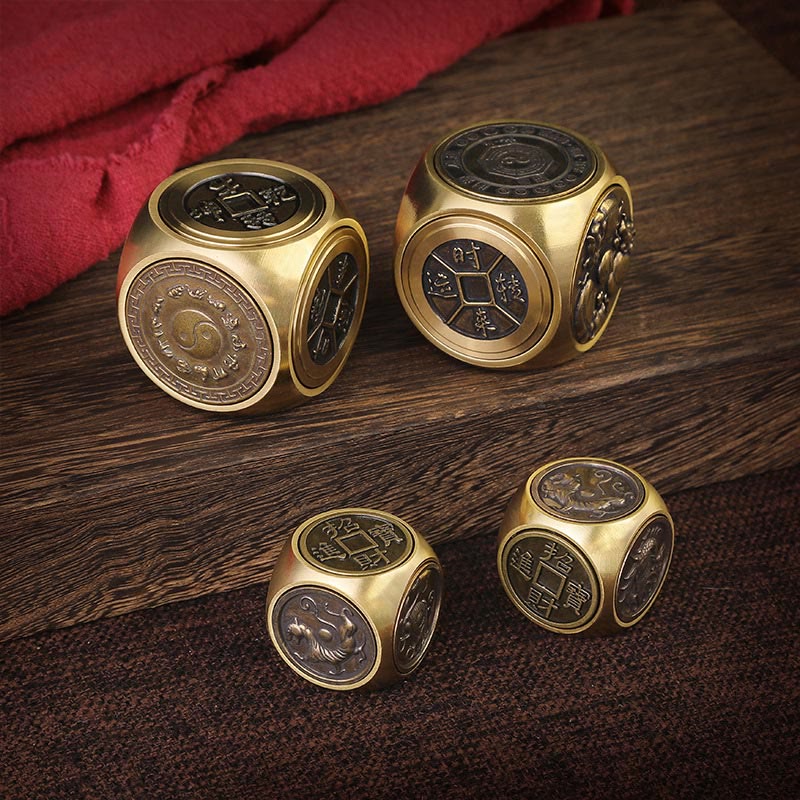 Buddha Stones Four Beasts Feng Shui Yin Yang Bagua Copper Coin Harmony Rotatable Decoration - image 0