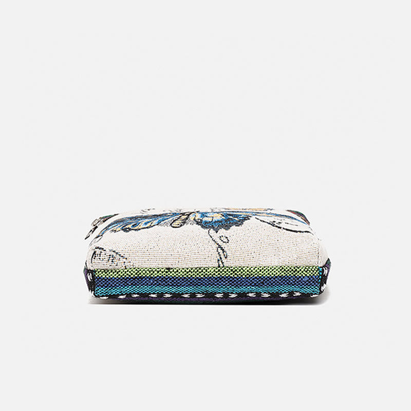 Buddha Stones Elephant Butterfly Embroidered Canvas Tote Bag Shoulder Bag Crossbody Bag - image 15