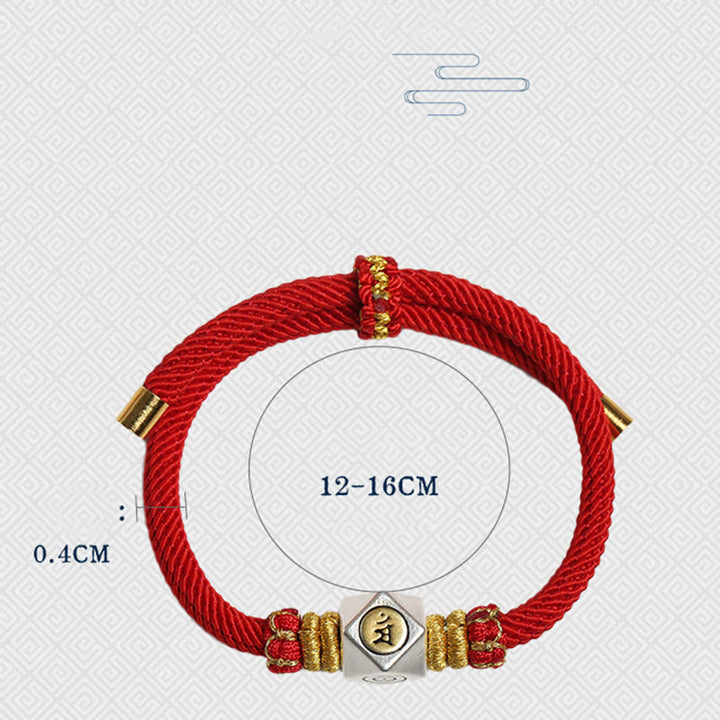 Buddha Stones 999 Sterling Silver Chinese Zodiac Natal Buddha Red Rope Luck Strength Handcrafted Kids Bracelet - image 12