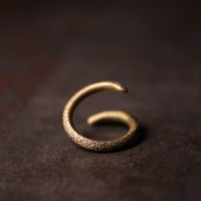 Buddha Stones Simple Design Copper Luck Adjustable Ring - image 3