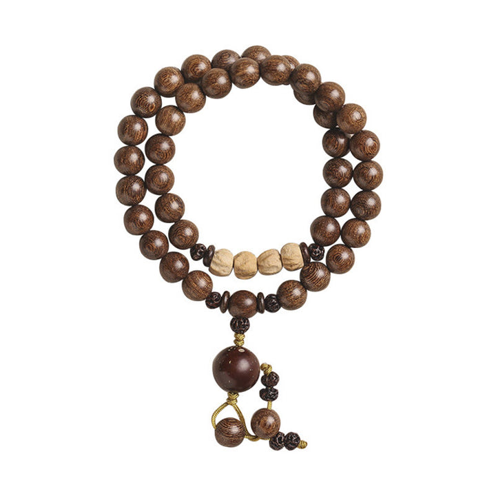 Buddha Stones Sandalwood Small Leaf Red Sandalwood Bodhi Seed Purification Double Wrap Bracelet - image 16