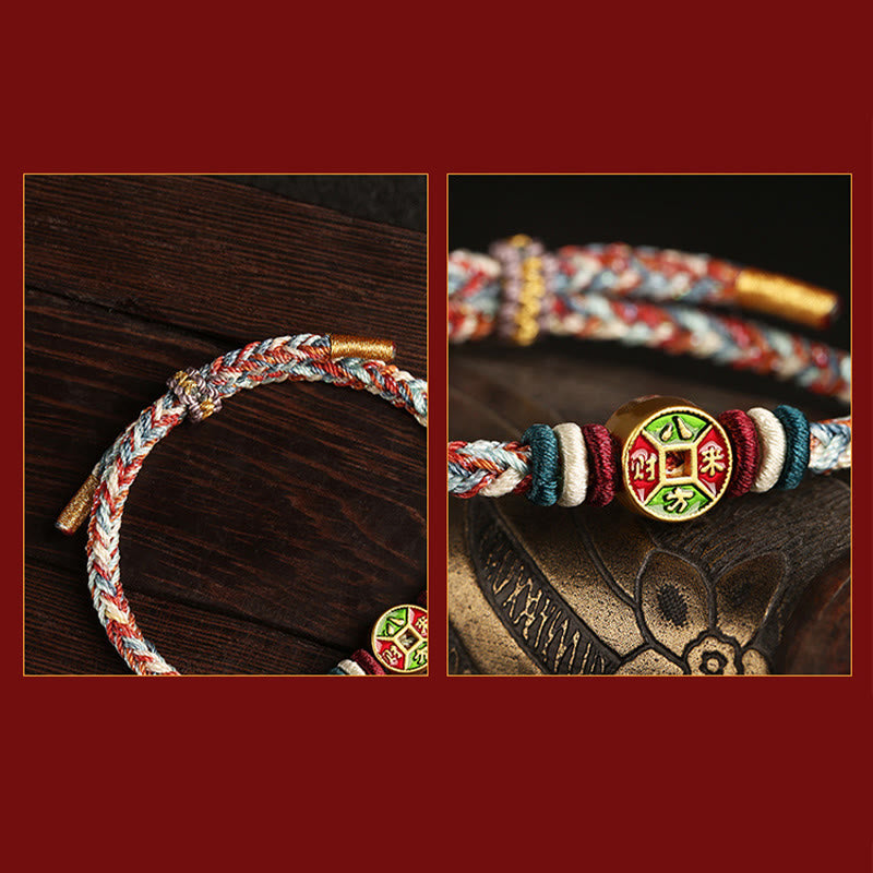 ❗❗❗A Flash Sale- Buddha Stones Colorful Rope Wealth Comes From All Directions Handmade Eight Thread Peace Knot Luck Bracelet - image 5