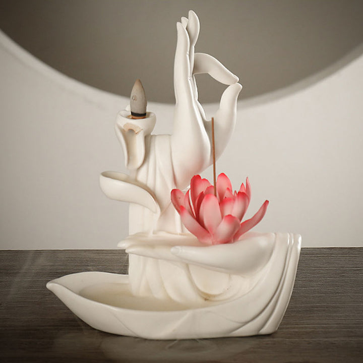 Buddha StonesTibetan Lotus Blessing Incense Burner Decoration - image 11