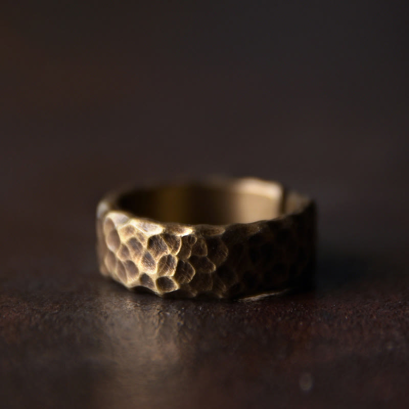Buddha Stones Tibetan Bump Texture Design Copper Brass Luck Ring - Men(Index Finger Type) - 6mm - image 6