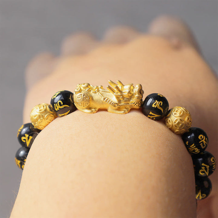 Buddha Stones FengShui PiXiu Obsidian Wealth Bracelet - image 8