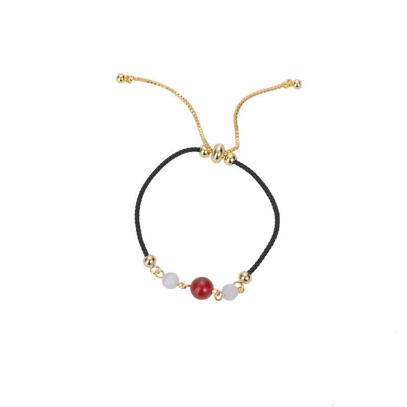 Buddha Stones Red Agate Cat Eye Braided String Confidence Bracelet - image 7