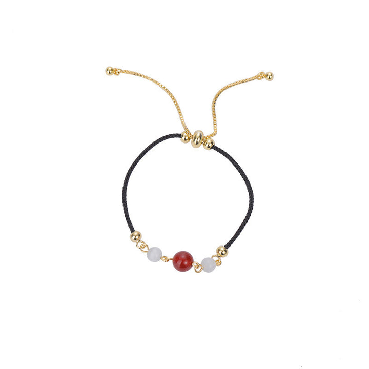 Buddha Stones Red Agate Cat Eye Braided String Confidence Bracelet - image 7