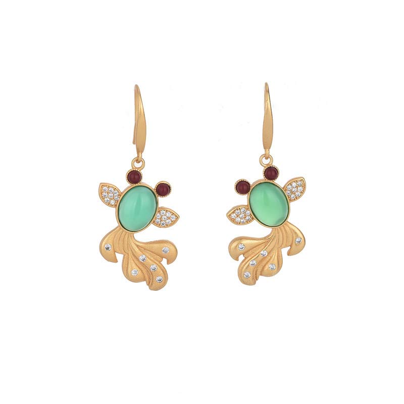 FengShui Jade Koi Fortune Earrings - Jade - image 0
