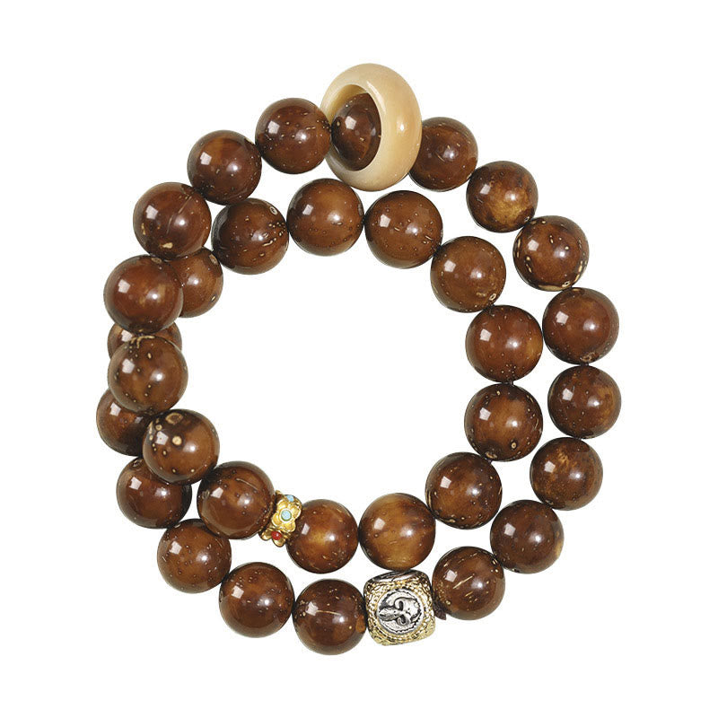 Buddha Stones Tibetan Natural Purple Gold Rat Bodhi Seed Wealth Double Wrap Bracelet - image 5