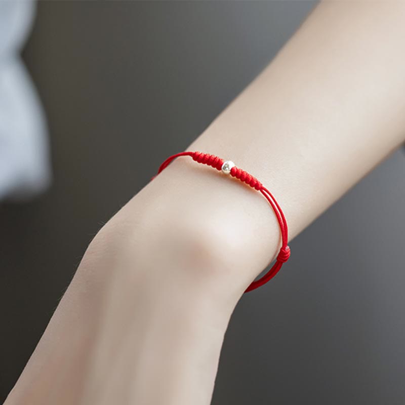 Buddha Stones 925 Sterling Silver Luck Bead Protection Red String Braided Bracelet - image 17