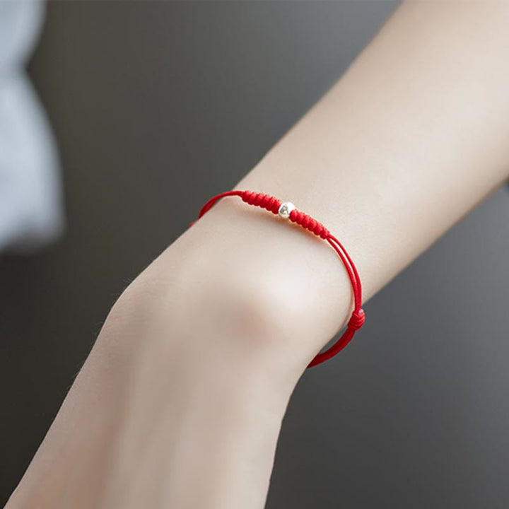 Buddha Stones 925 Sterling Silver Luck Bead Protection Red String Braided Bracelet - image 17