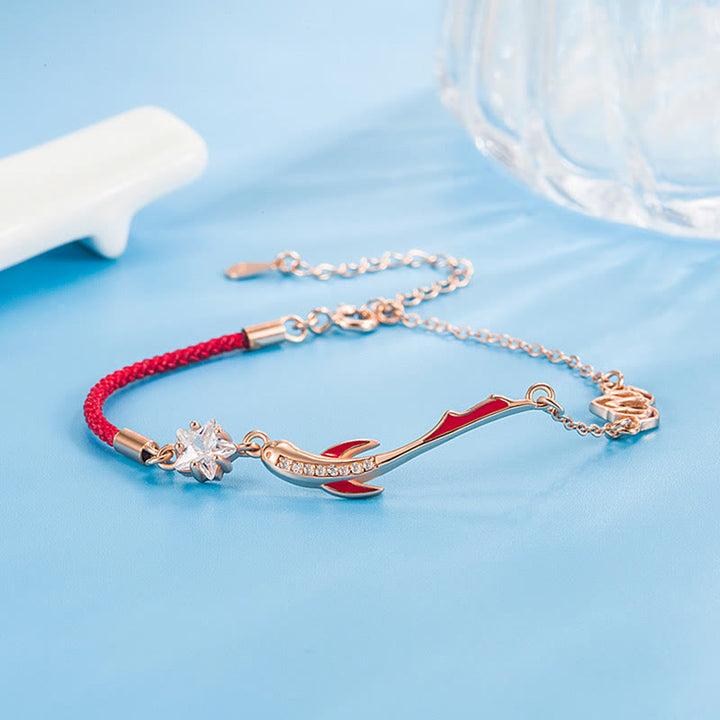Buddha Stones 925 Sterling Silver Luck Koi Fish Lotus Star Braided Red String Bracelet - Luck Koi Fish Lotus Star(Bracelet Size 16+3cm) - image 8
