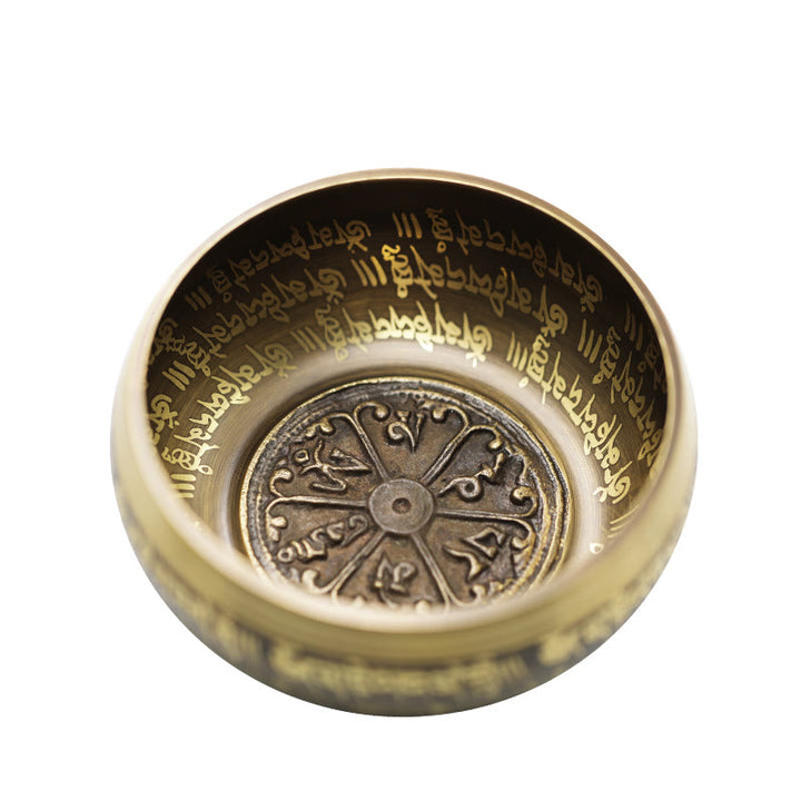 Buddha Stones Tibetan Meditation Sound Bowl Handcrafted for Healing and Mindfulness Singing Bowl Set - image 1