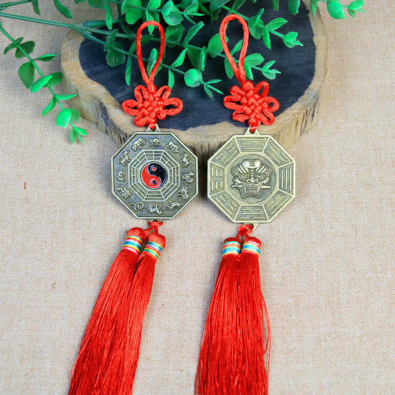 Feng Shui Bagua Map Chinese Knotting Harmony Energy Map Mirror - 5CM Kirin Bagua Map - image 12