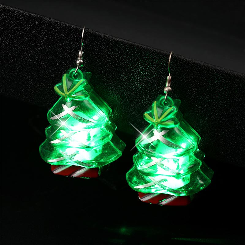 Led Christmas Santa Claus Tree Elk Luminous Earrings - image 8