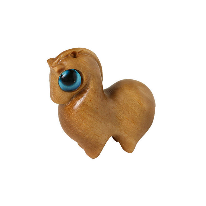 Buddha Stones Small Leaf Red Sandalwood Green Sandalwood Lucky Mini Horse Protection Decoration - image 10
