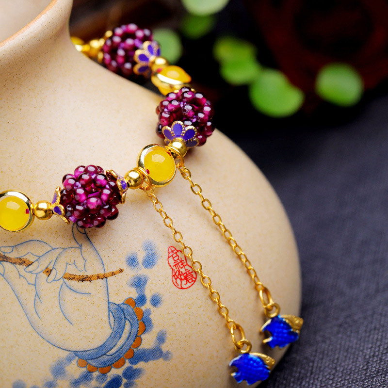 Buddha Stones Tibetan Garnet Calm Bracelet - image 1