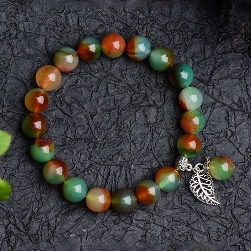 Buddha Stones Tibetan Natural Green Agate Healing Bracelet - image 4