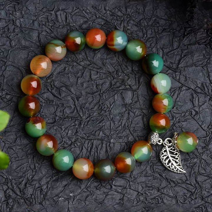 Buddha Stones Tibetan Natural Green Agate Healing Bracelet - image 4